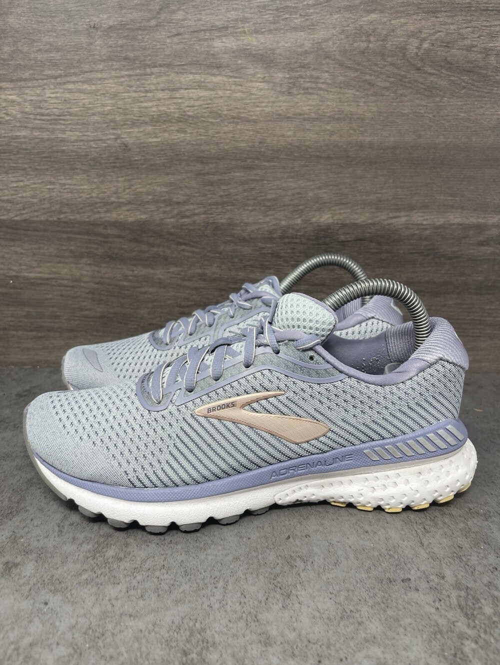 Brooks Adrenaline GTS 20 Size 7 Womens Gray Purple Gold Stability Running Shoes